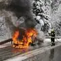 Als die Feuerwehr ankam, stand das Auto komplett in Flammen