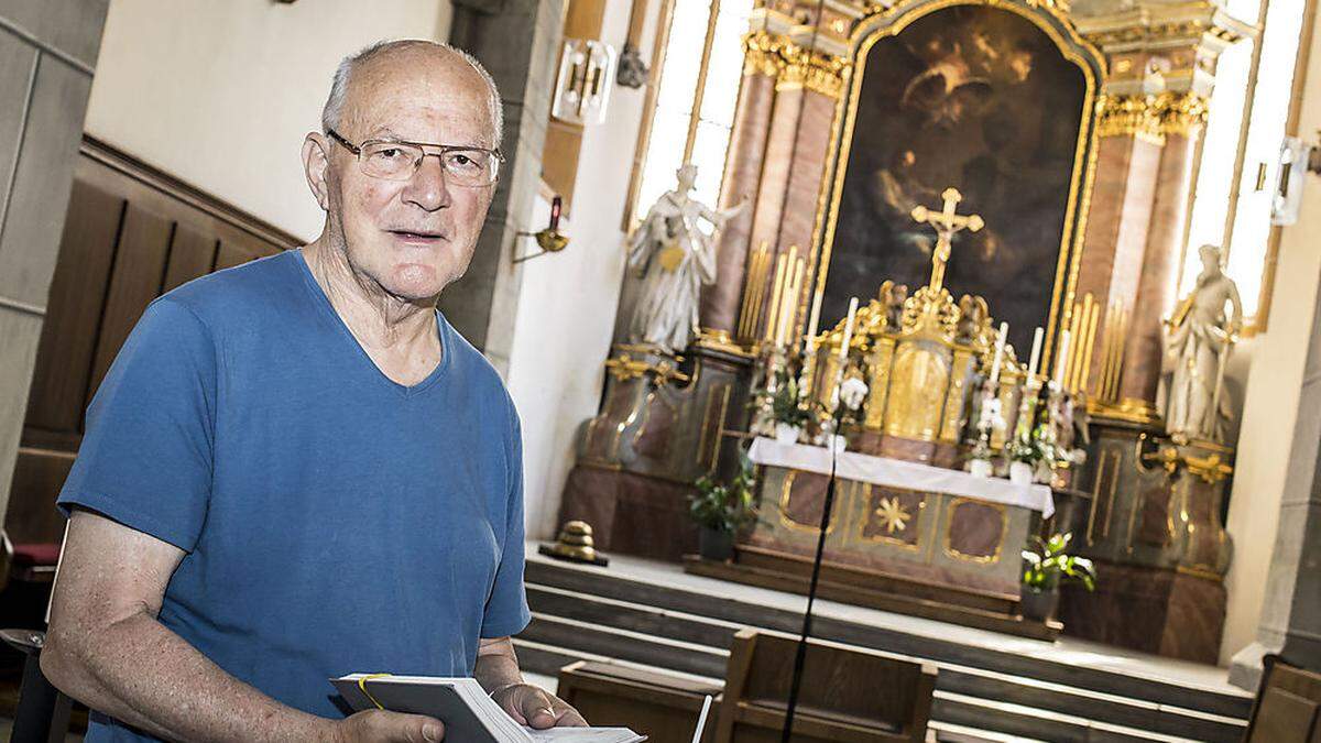 Pfarrer Engelbert Hofer in der Markuskirche in Wolfsberg