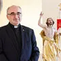 Bischof Wilhelm Krautwaschl mit einer Figur des auferstandenen Christus