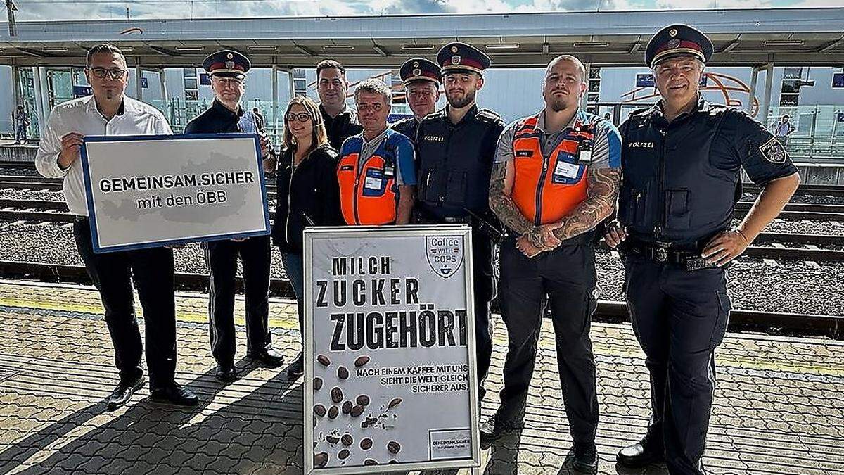 Startschuss der Aktion &quot;Coffee with Cops&quot; mit den ÖBB, der Initiative &quot;Gemeinsam.Sicher&quot; und der steirischen Polizei