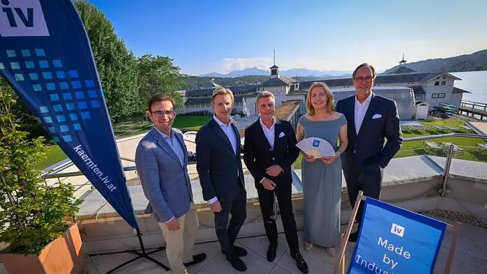 Das Präsidium der IV Kärnten mit Geschäftsführerin Claudia Mischensky: Edgar Jermendy, Oliver Zlamal, Michael Velmeden, Timo Springer (v. li.)