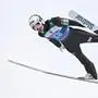 Slovenia's Anze Lanisek soars through the air during the qualification for the second stage of the Four-Hills tournament (Vierschanzentournee) that is part of the FIS Ski Jumping World Cup, in Garmisch-Partenkirchen, southern Germany, on December 31, 2023. (Photo by KERSTIN JOENSSON / AFP)