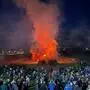Traditionell ist das Osterfeuerheizen eines der größten in der Region Villach