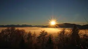 Sonne über dem Nebelmeer | Blick auf die Karawanken vom Kitzel am Wachsenberg