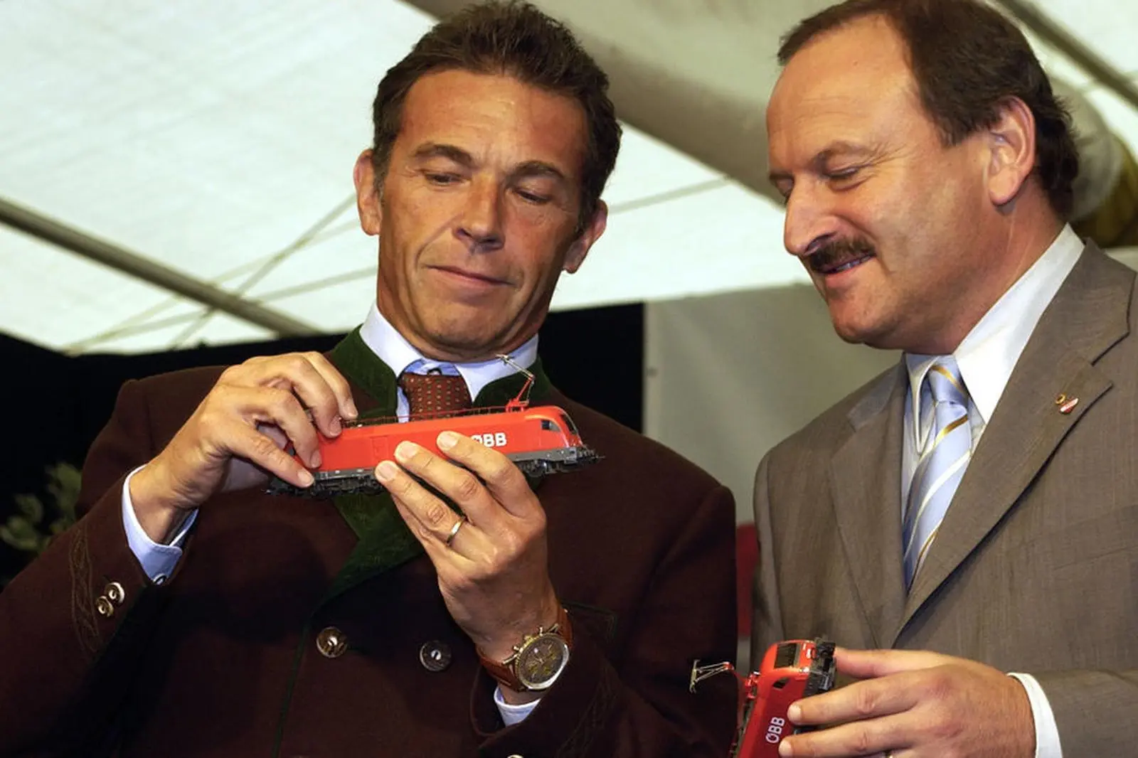 Jörg Haider und Verkehrsminister Hubert Gorbach