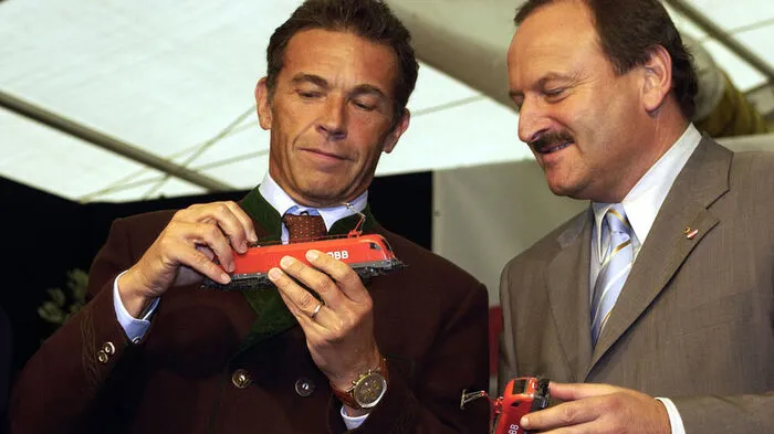 Jörg Haider und Verkehrsminister Hubert Gorbach