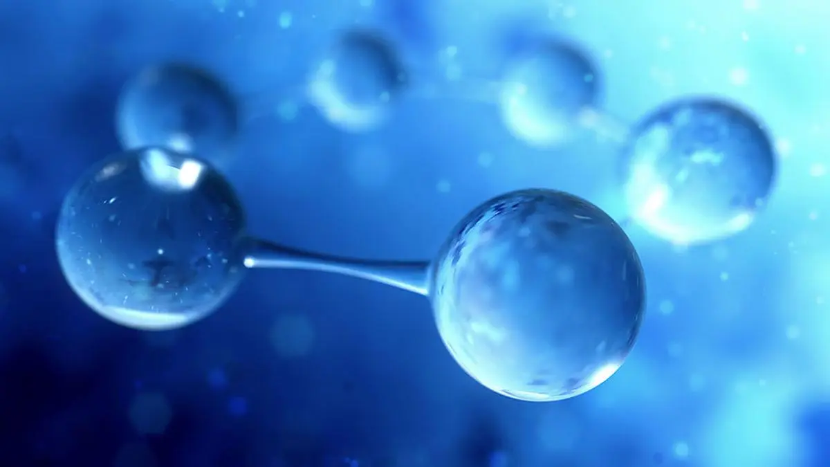 Abstract atom or molecule structure. Under microscope. 3d render illustration