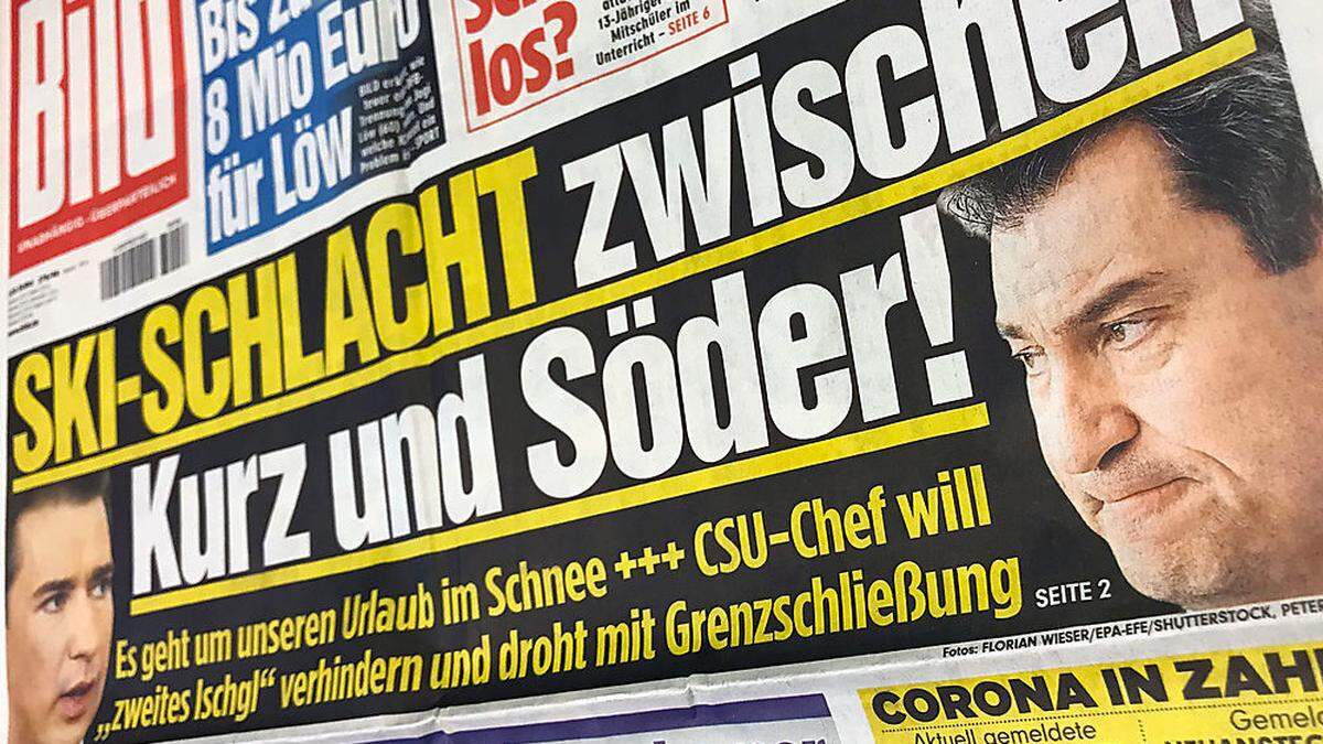 Deutsche &quot;Bild&quot; schreibt bereits von &quot;Ski-Schlacht zwischen Kurz und Söder&quot;