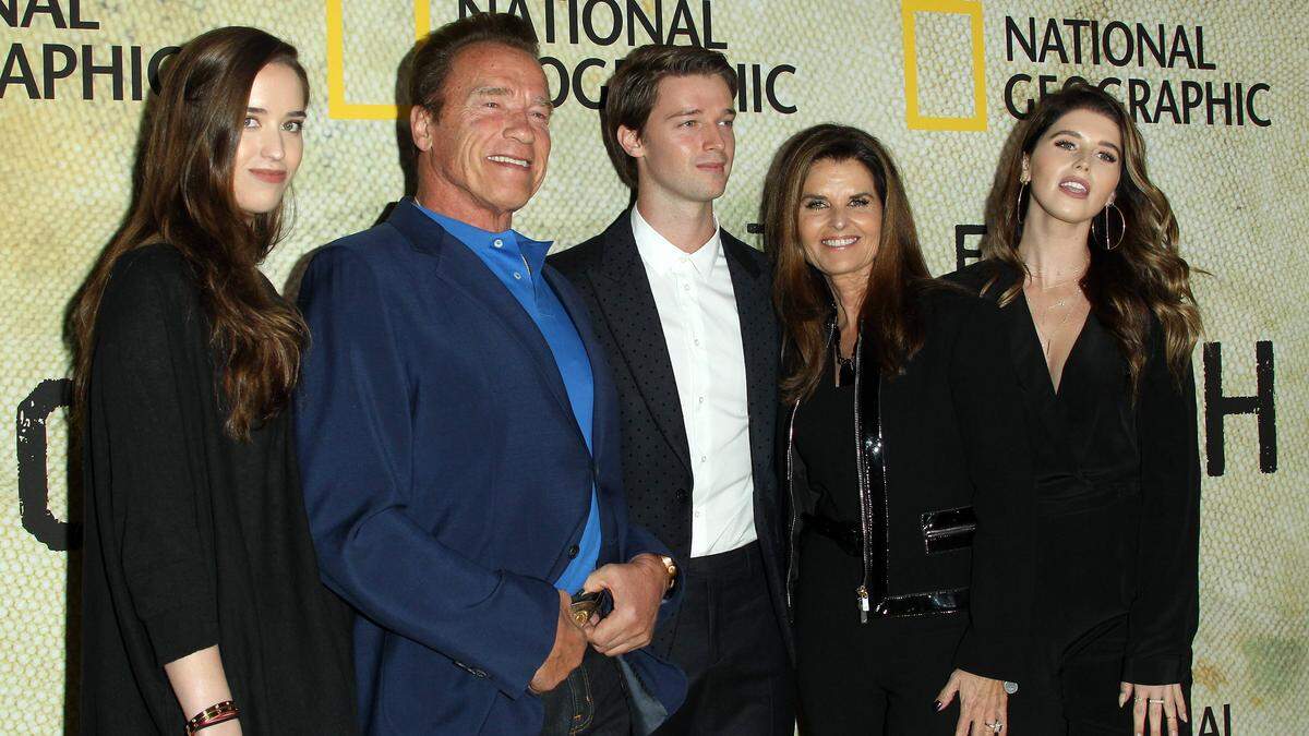 Schwarzenegger mit Ex-Frau Maria und seinen Kindern Christina, Patrick und Katherine