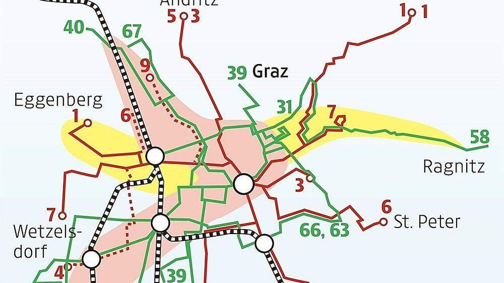 Zwei Korridore hat die Holding Graz vorerst für das geplante U-Bahn-Kreuz definiert