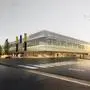 Die ursprüngliche Visualisierung der neuen Eishalle ist inzwischen bereits wieder überarbeitet