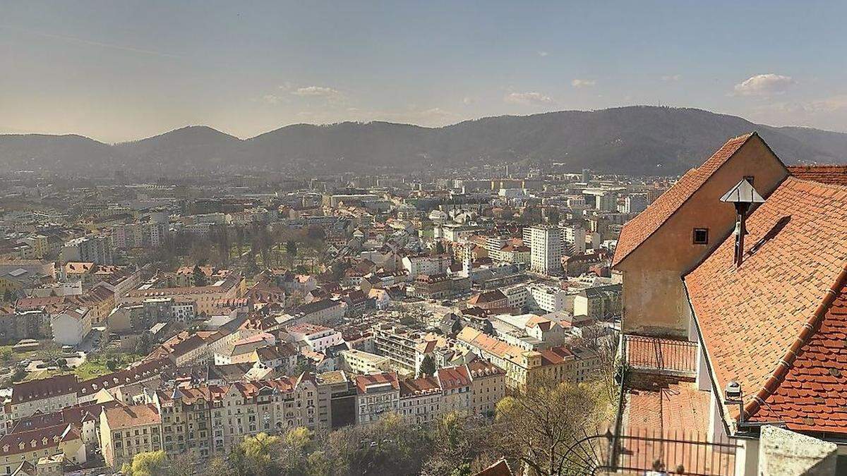 Blick vom Grazer Schloßberg.