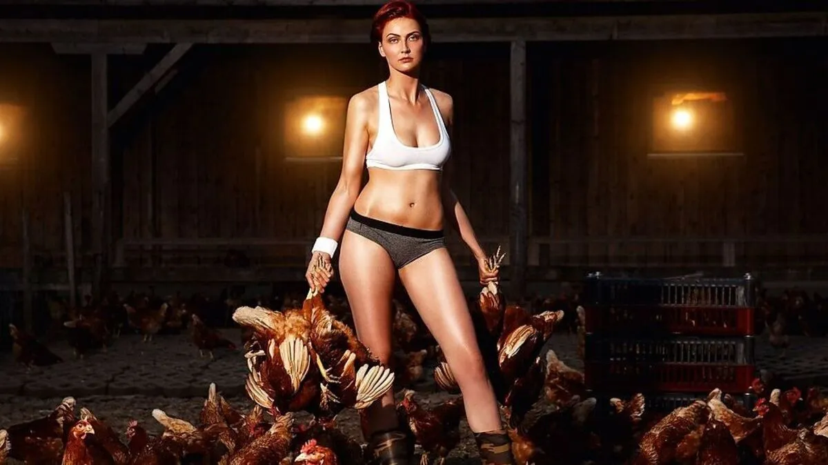 Die Oberkärntnerin Martina im Hühnerstall 