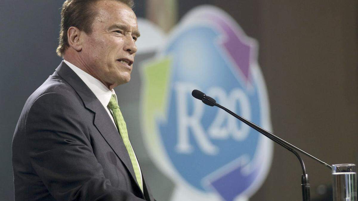 Schwarzenegger bei seiner Eröffnungsrede der Konferenz