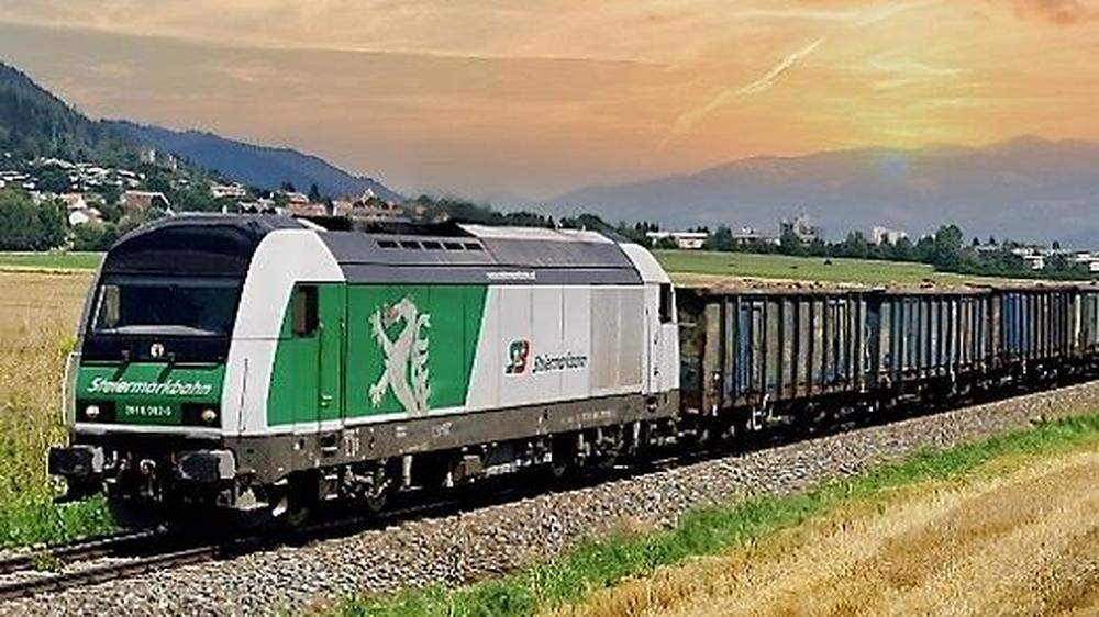 Transporteur des Holzes von Kötschach nach Leoben ist die „Steiermarkbahn Transport und Logistik“