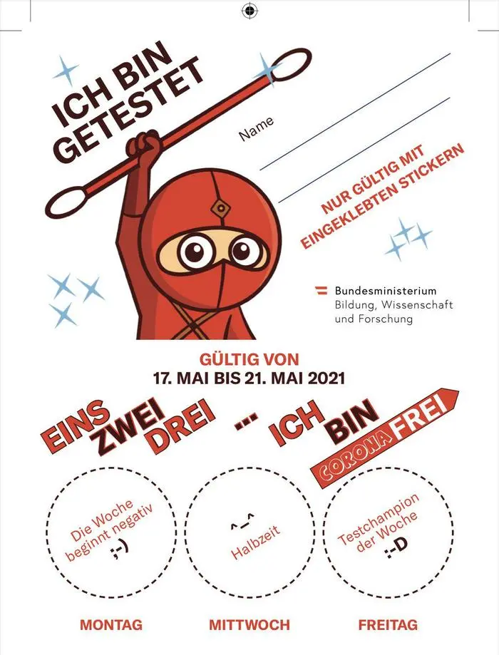 An drei Tagen die Woche muss ein Sticker in den Pass eingeklebt werden.