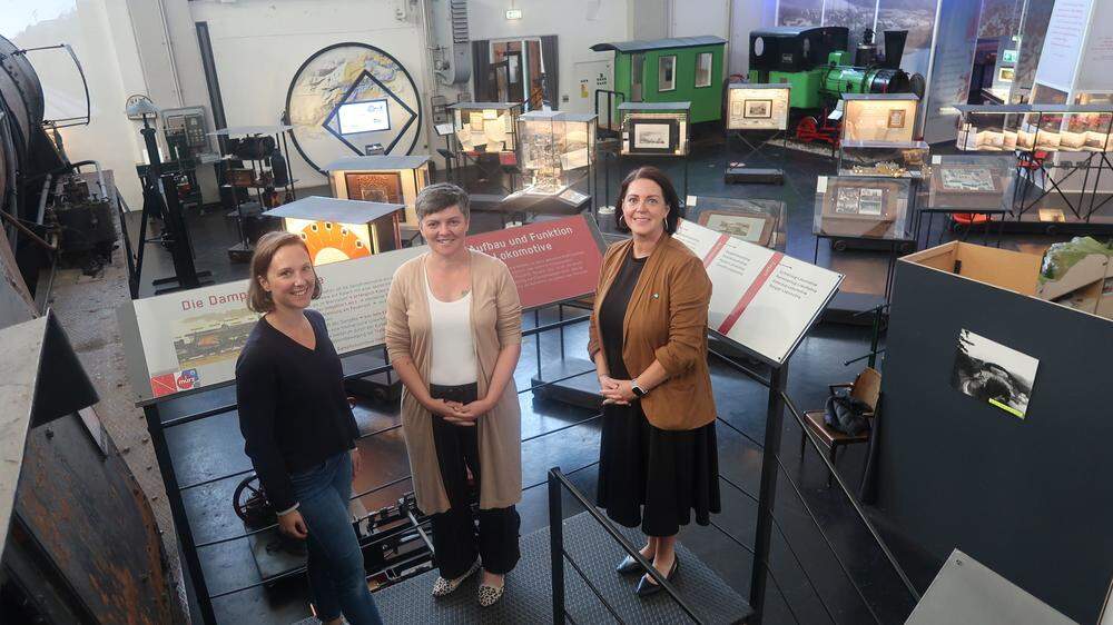 Lisa Hessenberger, Kerstin Ogris und Maria Hell im Südbahnmuseum