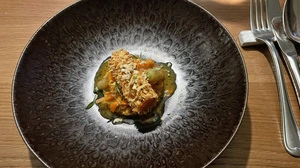 Optisches Kunstwerk: die gedämpfte Karotte