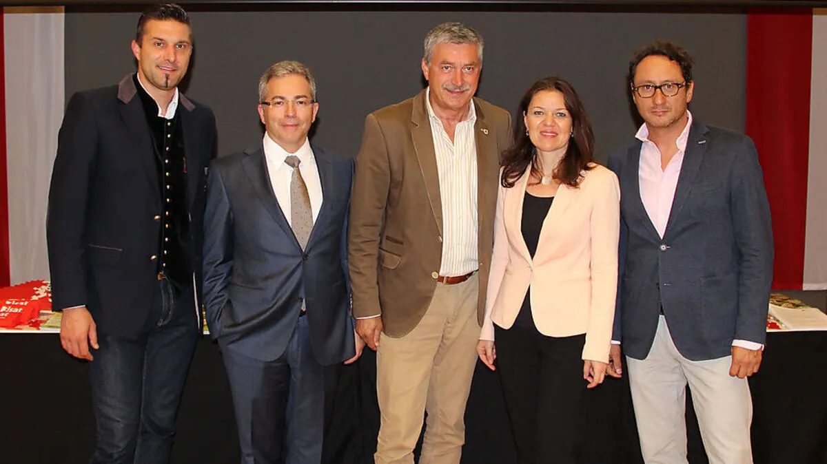 Stadtrat Martin Mayerhofer, Bischofsvikar Gerfried Sitar, Bürgermeister Peter Stauber, 3sat ORF-Koordinatorin Petra Gruber und Regisseur Gernot Stadler 