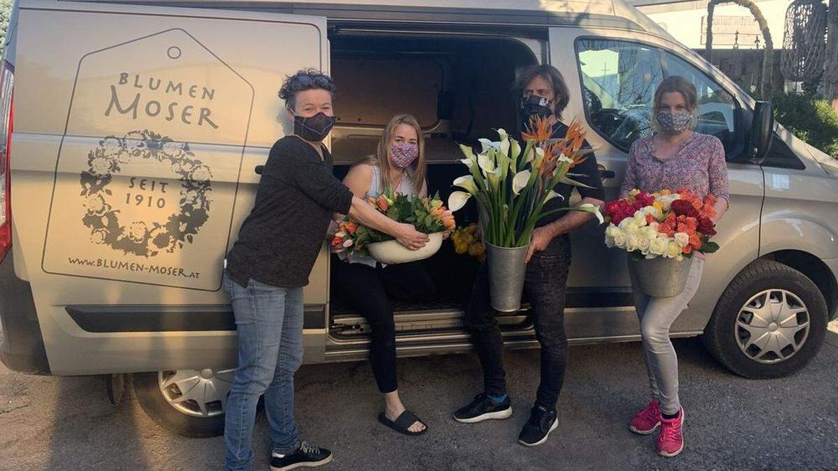 Sicher und bereit: das Team von Blumen Moser 