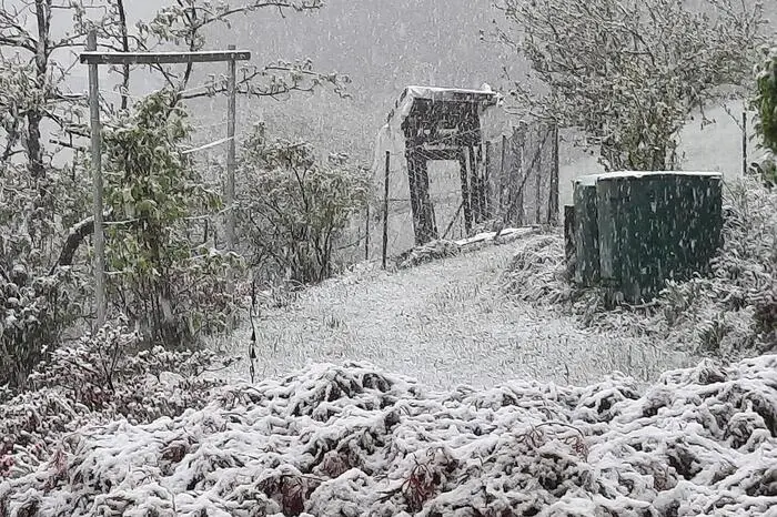 Eine winterliche Landschaft entstand auch in Unterfresen, Wies