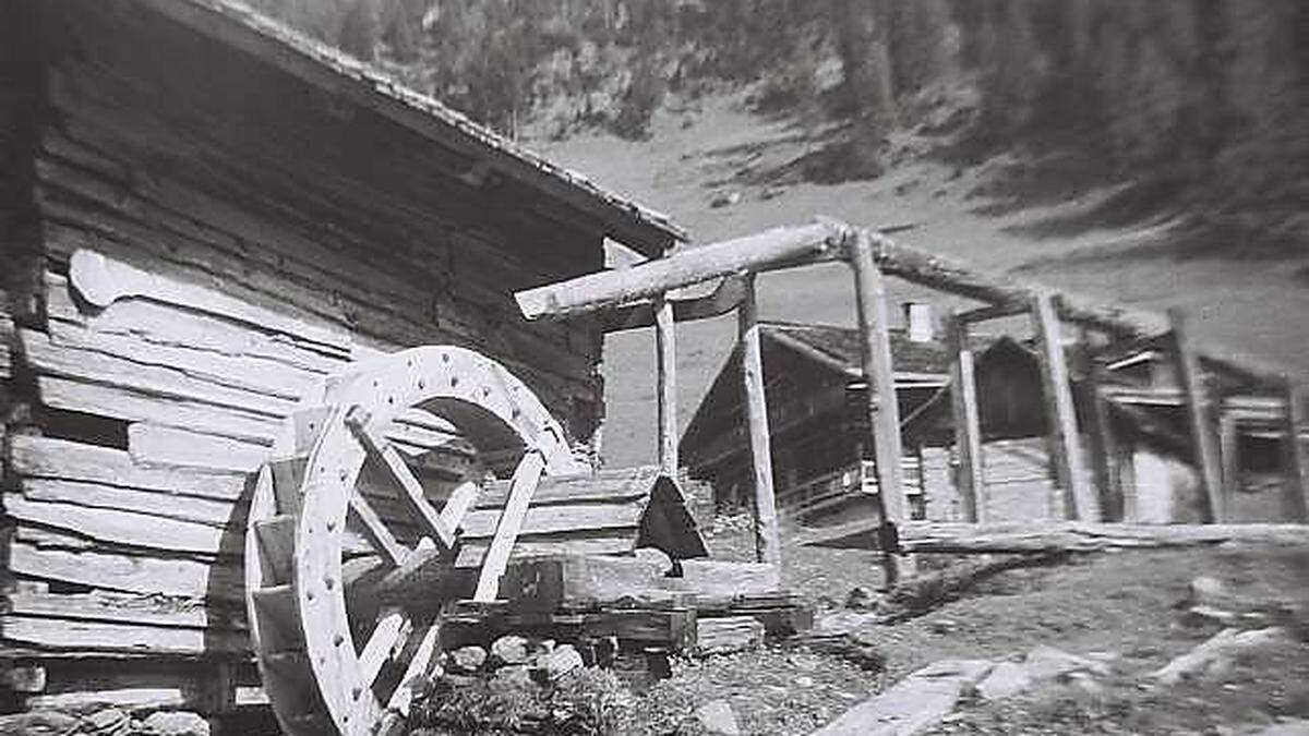 Eine alte Mühle in Innervillgraten aus dem Jahr 1955