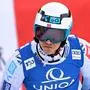 Norway's Alexander Steen Olsen reacts after his second run of the men's Giant Slalom event of FIS Ski Alpine World Cup in Saalbach, Austria on March 16, 2024. (Photo by Joe Klamar / AFP)