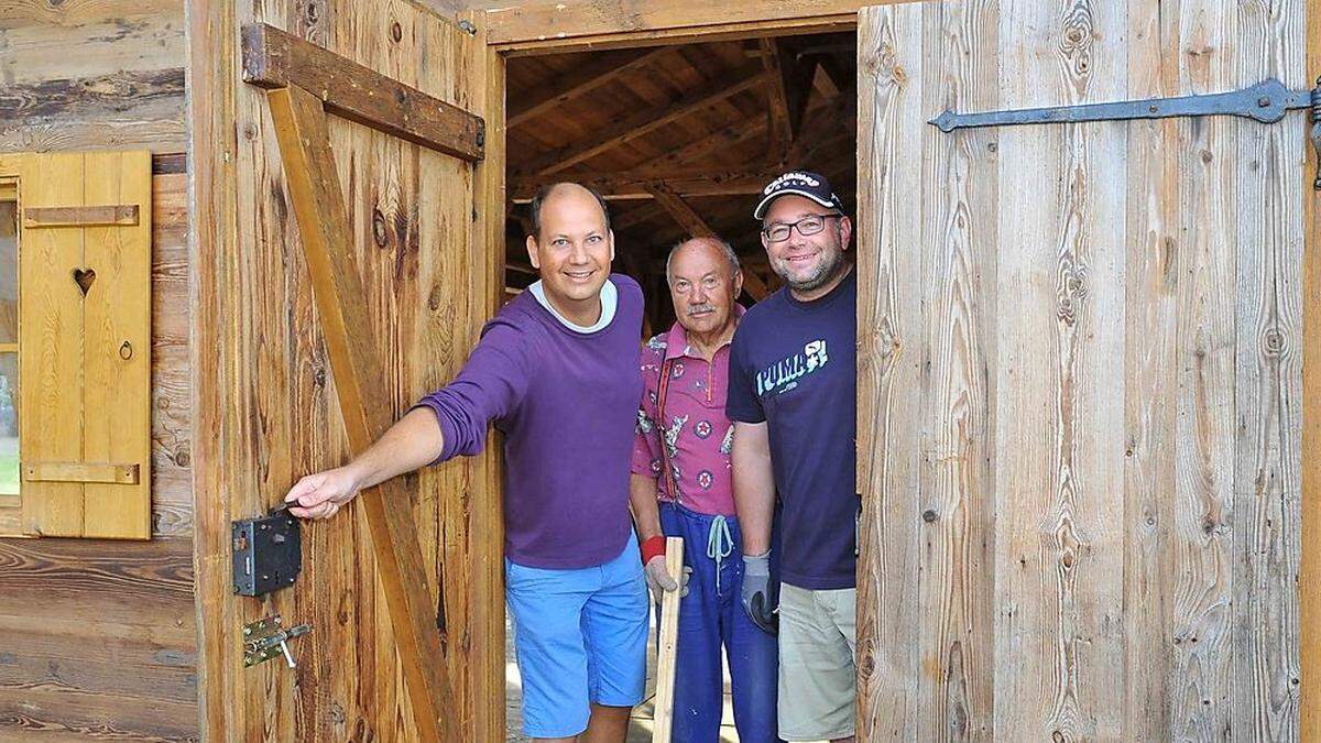 Robert und Richard Ruhdorfer sowie Dietmar Hoi (von links) bei Taupe‘s Genusswies