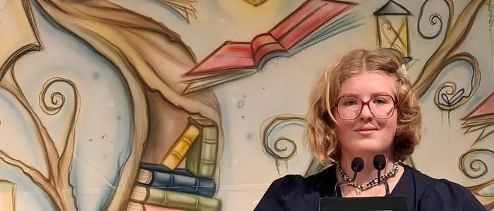 Emilia Fuchs (14), frischgekürte Bachmann-Nachwuchs-Preisträgerin
