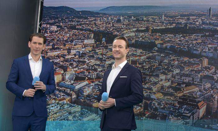 ÖVP-Wien-Spitzenkandidat Gernot Blümel mit Sebastian Kurz.