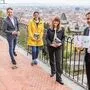 Siegfried Nagl (rechts) lud zur Buchpräsentation: Verlagsleiter Matthias Opis (Styria Buchverlage), Sportstadtrat Kurt Hohensinner, Projektleiterin Jasmin Parapatits (Kneipp Verlag), Autorin Elke Jauk-Offner (von links)