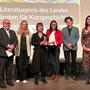 Literaturpreis des Landes Kärnten für Kurzgeschichten (von links): Igor Pucker, Helena Prinz, G. M. Schwarz, Landesrätin Sara Schaar, David Rupp und Vea Kaiser