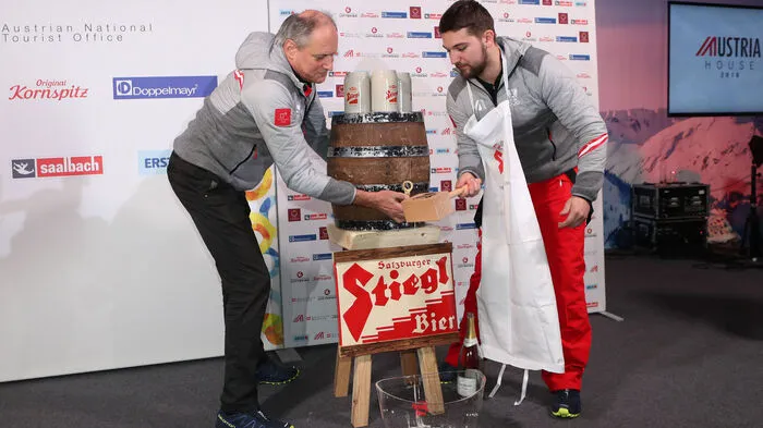 David Gleirscher hat es nach seinem sensationellen Goldgewinn in Pyeongchang noch richtig "krachen" lassen.  