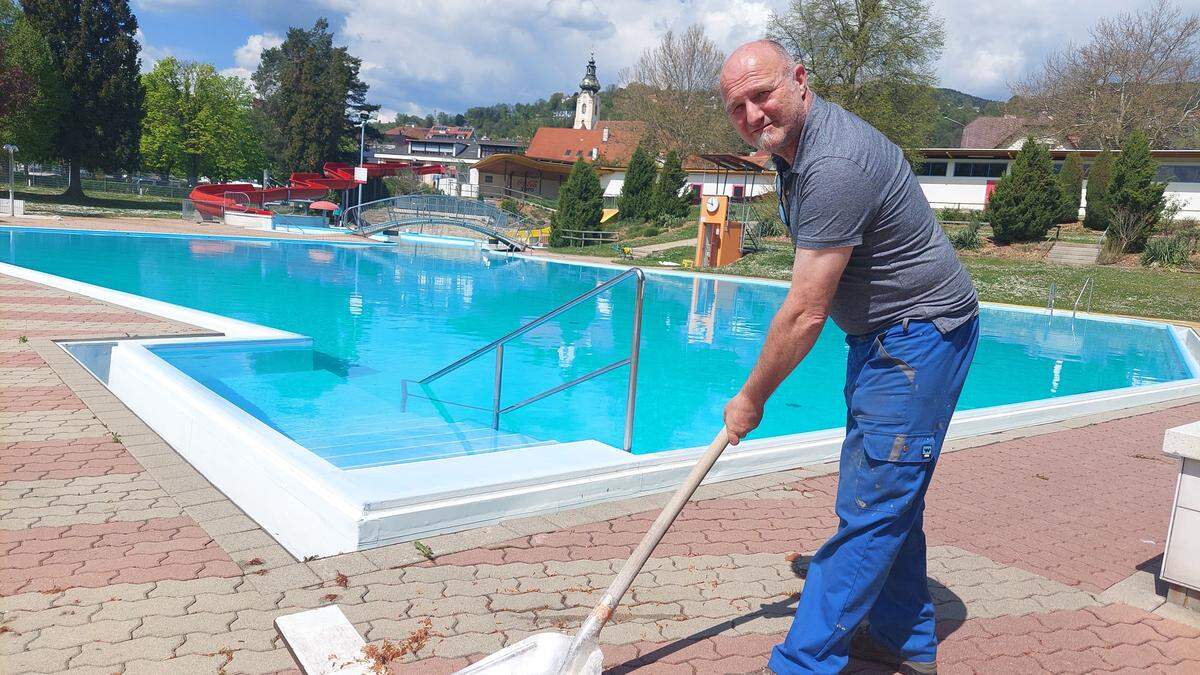 Hans Strobl im Freibad Hartberg