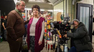 Krassnitzer und Mitterhammer bei den Dreharbeiten in Graz	