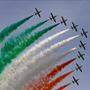 Die Frecce tricolori mit den Farben der italienischen Fahne &quot;Tricolore&quot;