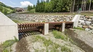 Das Rückhaltebecken ist Teil des Hochwasserschutzes in Gasen