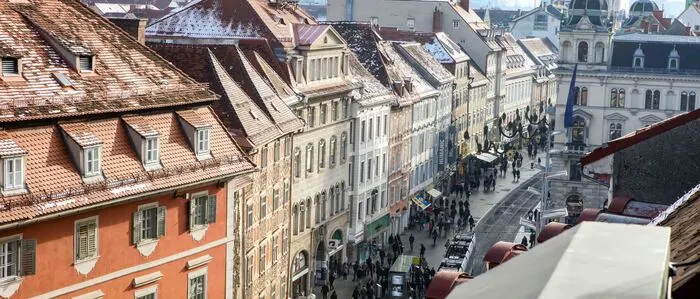 Die Grazer Innenstadt: Zuletzt ging die Zahl der Besucher, die per anonymer Handydatenauswertung festgestellt wird, zurück.