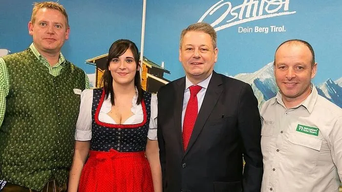 Bernhard Pichler, Juliana Pradella von der Osttirol Werbung,  Bundesminister Andrä Rupprechter und Jan Salcher 