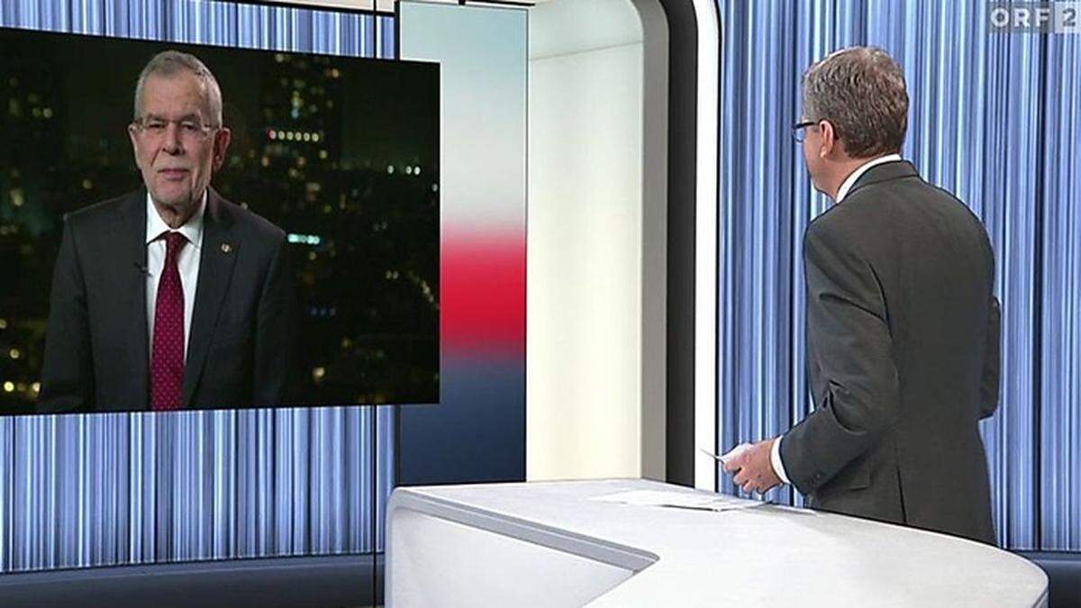 Stein des Anstoßes: Interview in der ORF-Sendung &quot;Report&quot; Sendungs-Chef Wolfgang Wagner mit Bundespräsident Alexander Van der Bellen