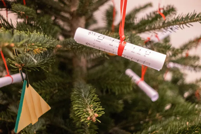 Und von 15 bis 16 Uhr gibt es ebenfalls am Samstag ein musikalisches Einstimmen auf die Weihnachtszeit mit dem Volksliedwerk. Auch mittwochs wird gesungen und die Stimmbänder auf Advent trainiert: jeweils um 17 Uhr im Büro für Weihnachtslieder. Wer nicht ganz textsicher ist, kann sich Noten und Text von einem der Christbäume schnappen