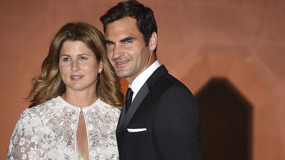 Roger Federer mit seiner Frau Mirka beim Champions-Dinner
