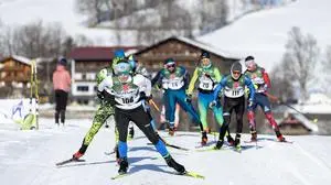 11.01.2025, Ramsau am Dachstein, Steiermark, Österreich (Austria): Dachsteinlauf 2025, 40 km Skating, im Bild Christoph Sallfeldner (AUT, Startnummer 106) und andere Teilnehmer unterwegs in Ramsau-Leiten. 
Fotocredit: Martin Huber