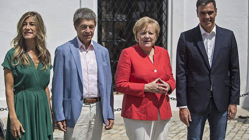 Angela Merkel mit Ehemann Joachim Sauer, Pedro Sanchez mit Gattin Begona Gomez