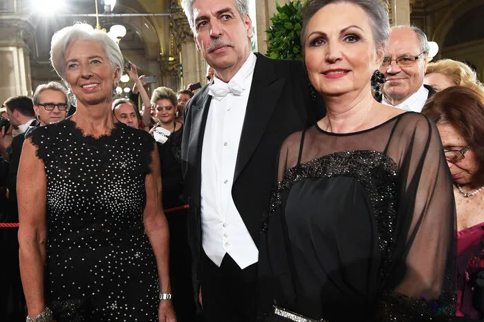 Die Direktorin des Internationalen Währungsfonds (IWF), Christine Lagarde, und Finanzminister Schelling mit Ehefrau Ursula.