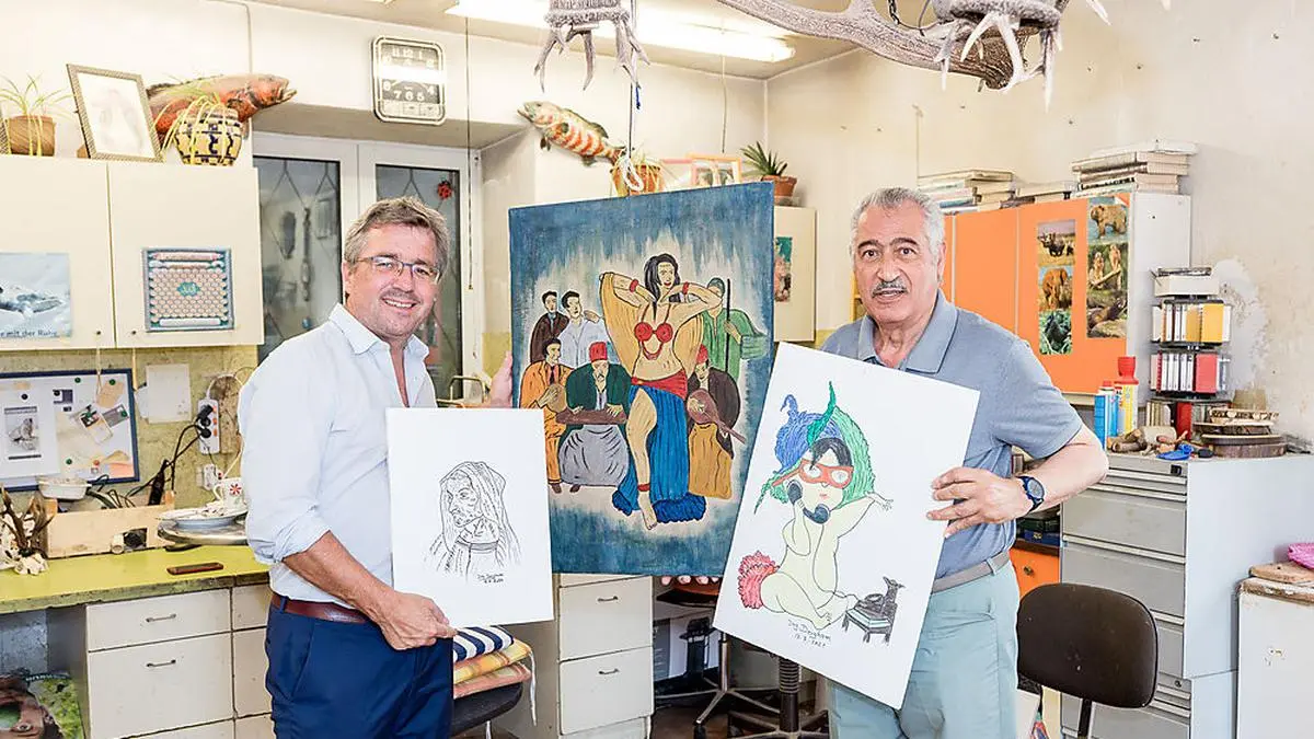 Bürgermeister Peter Koch überbrachte Glückwünsche zum Firmenjubiläum an Sherif Dergham 