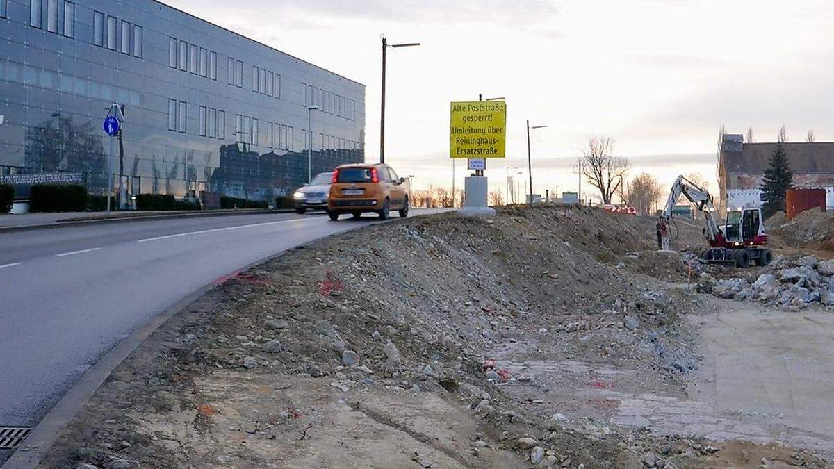 Alte Poststraße: Der Umleitungsweg kommt zum Einsatz