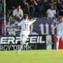 SALZBURG,AUSTRIA,01.AUG.25 - SOCCER - ADMIRAL 2. Liga, SV Austria Salzburg vs SK Austria Klagenfurt. Image shows the rejoicing of Marc Andre Schmerboeck and Elias Jandrisevits (A.Klagenfurt).
Photo: GEPA pictures/ Harald Steiner