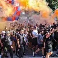 Aufmarsch der kroatischen Fußballfans in Split