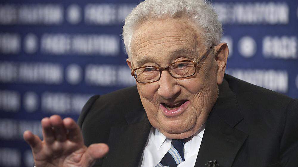 Der ehemalige US-Außenminister Henry Kissinger nimmt am Treffen in Montreux teil